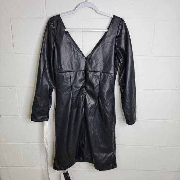 Wolf & Badger Maison Bogomil Black Noir Muse Eco Leather Dress NEW Size Large - Picture 16 of 16